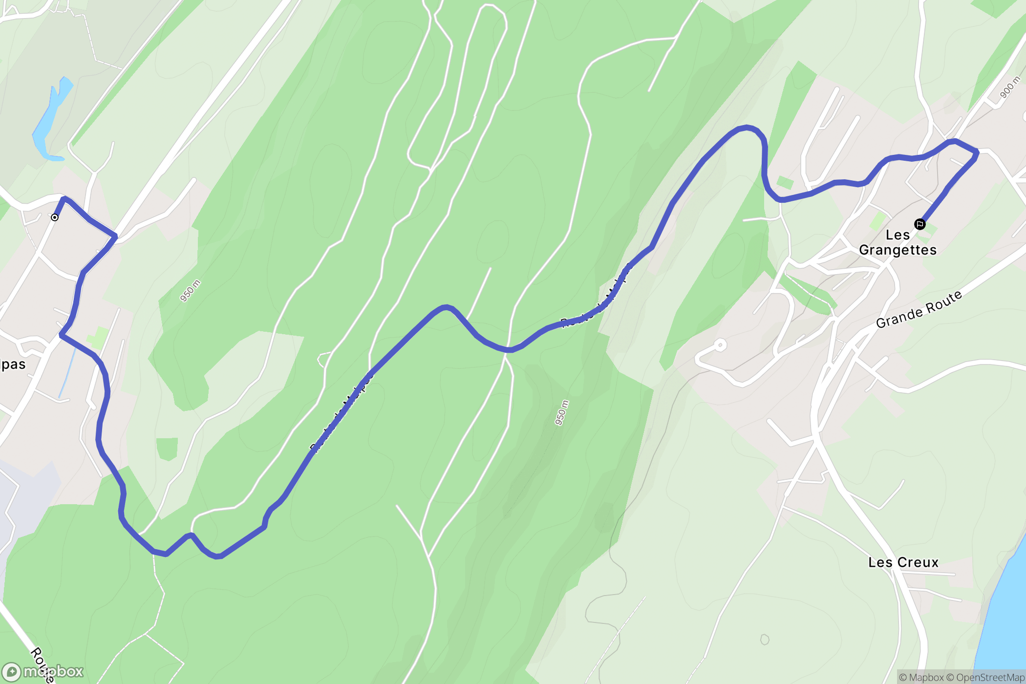 Malpas : carte du parcours de randonnée - France