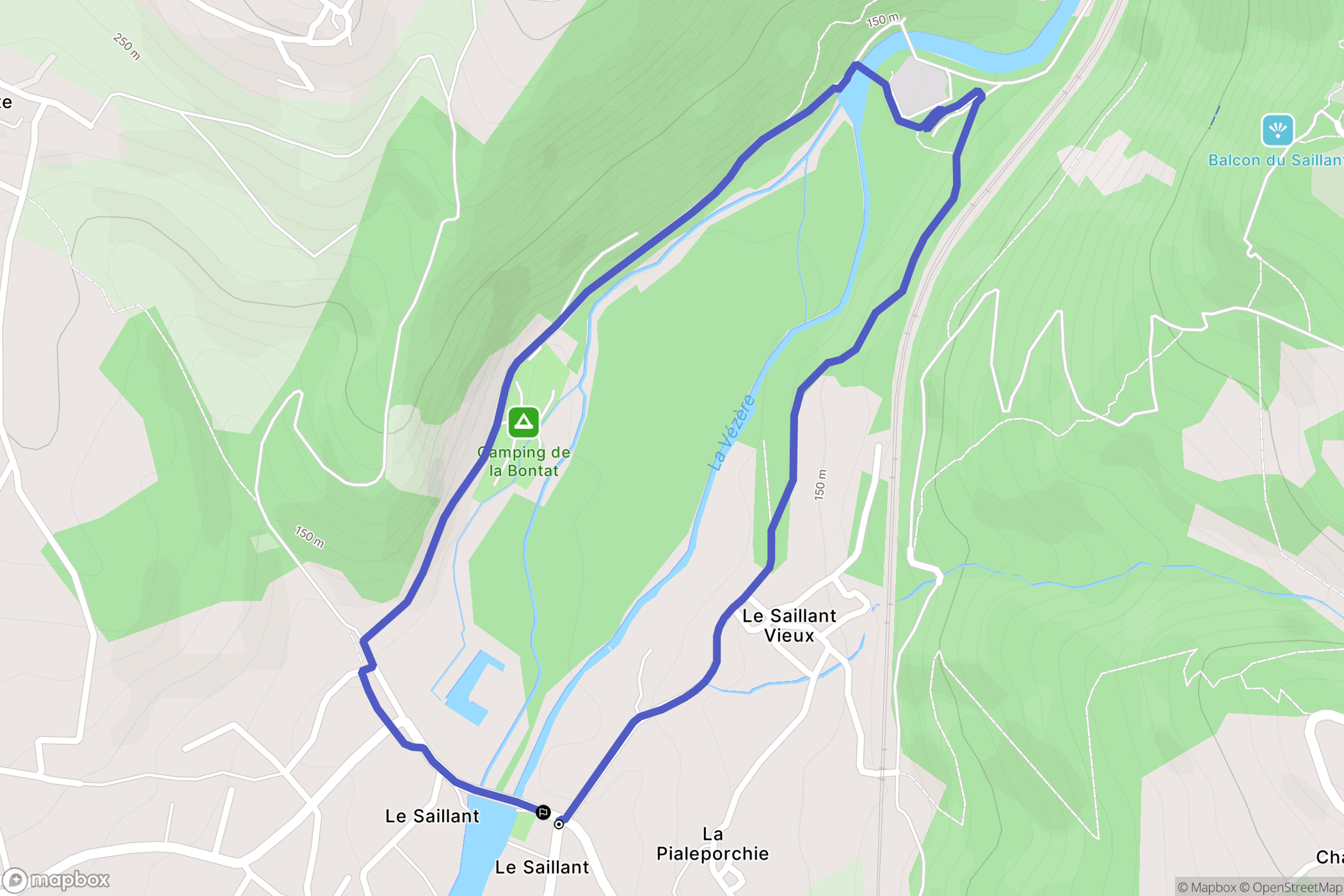 Allassac : carte du parcours de randonnée - France