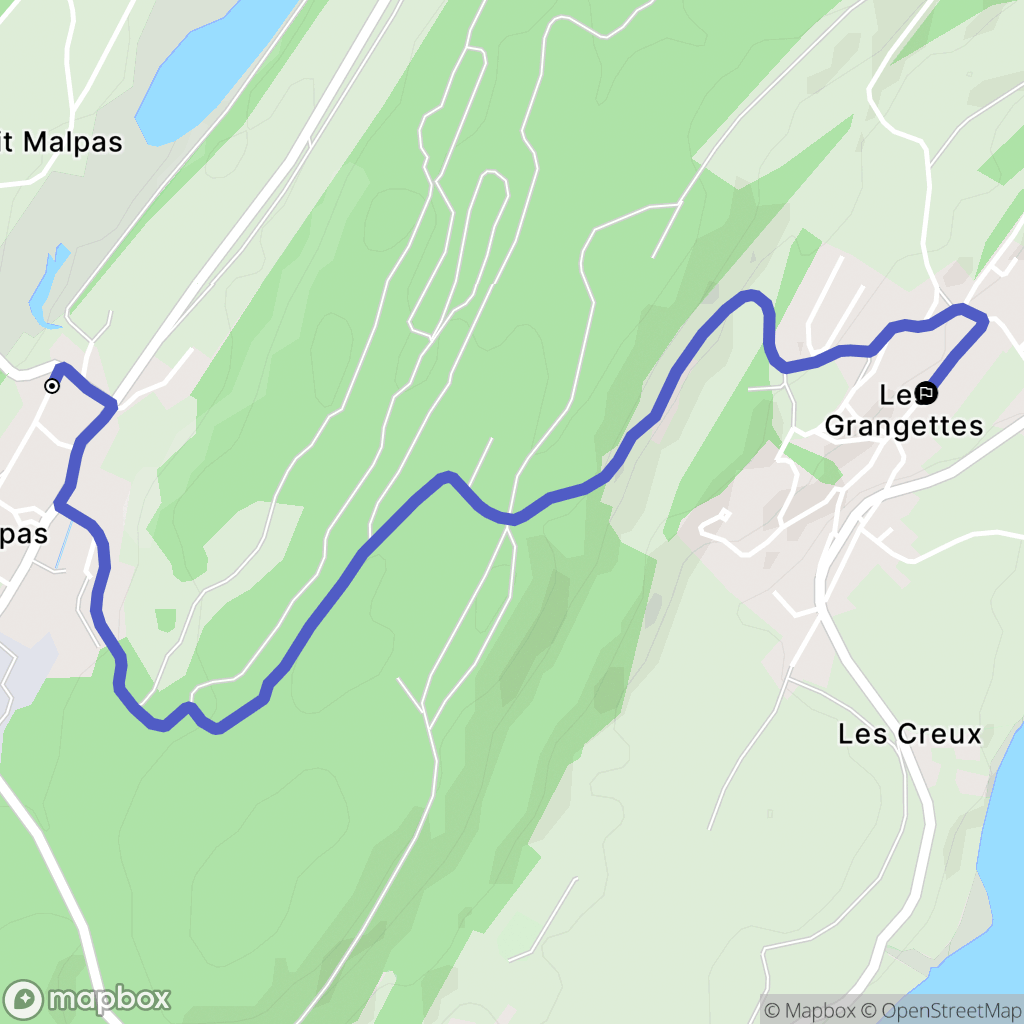 Malpas : carte du parcours de randonnée - France