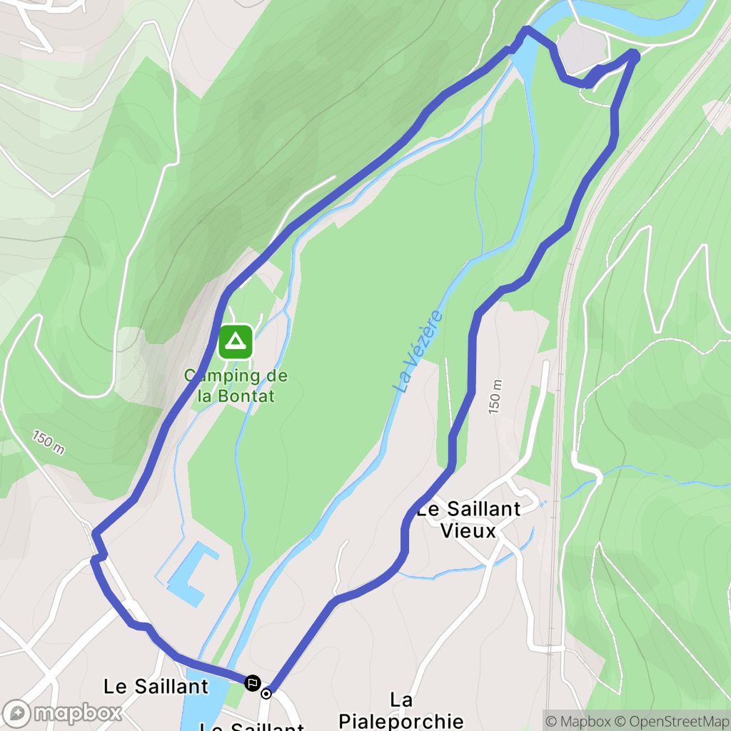 Allassac : carte du parcours de randonnée - France