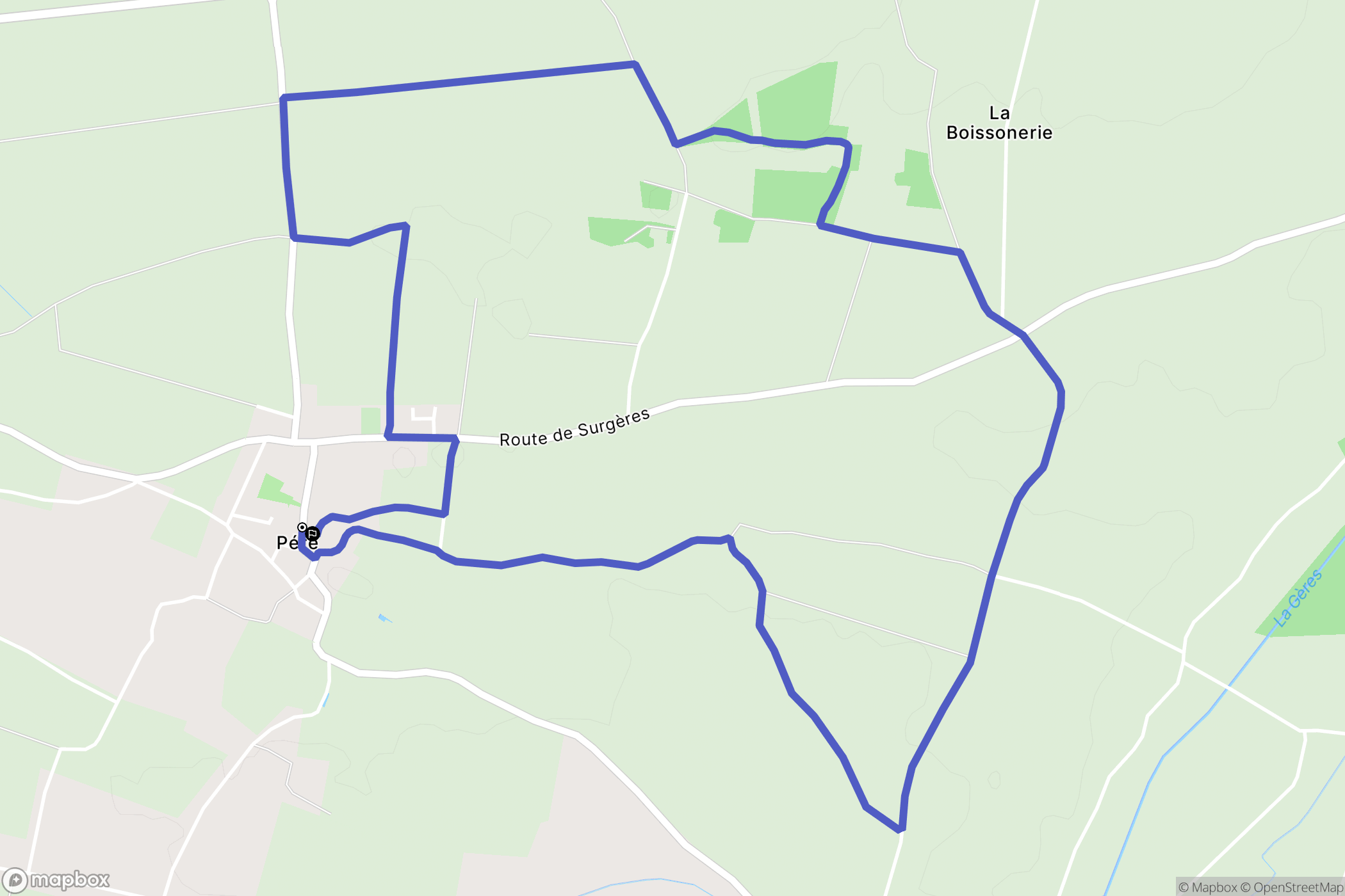 Saint-Pierre-la-Noue : carte du parcours de randonnée - France