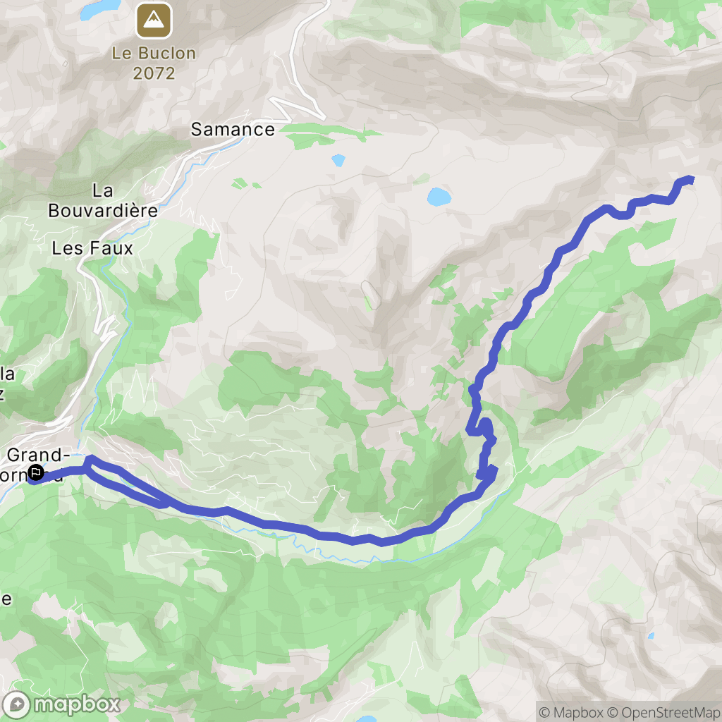 Le Grand-Bornand : carte du parcours de randonnée - France