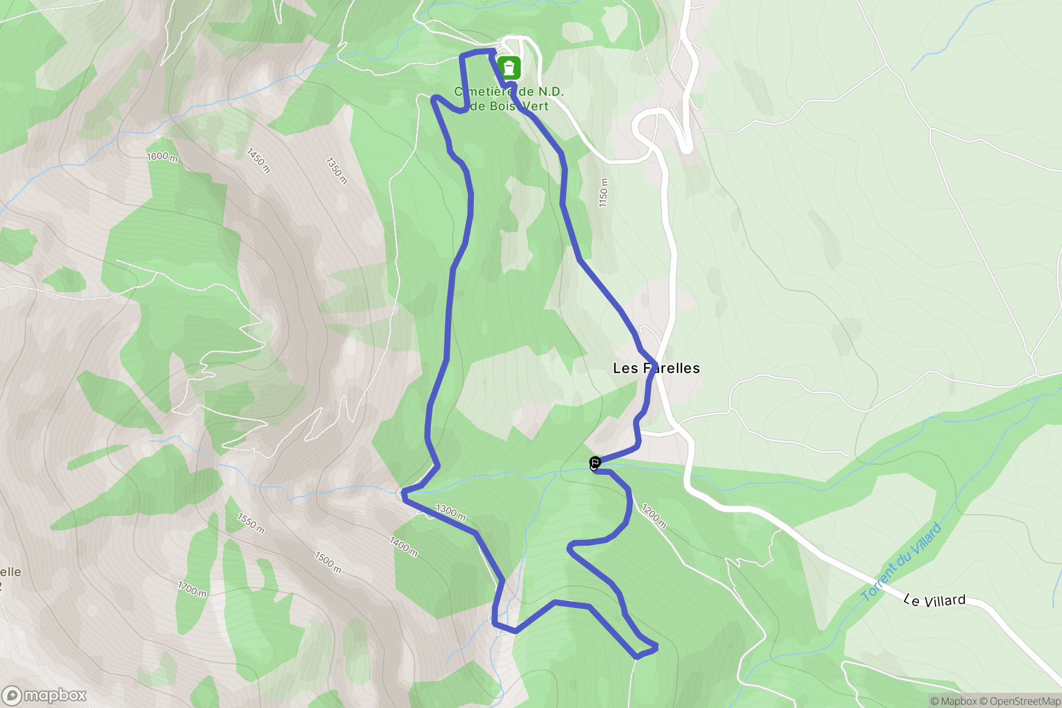La Fare-en-Champsaur : carte du parcours de randonnée - France