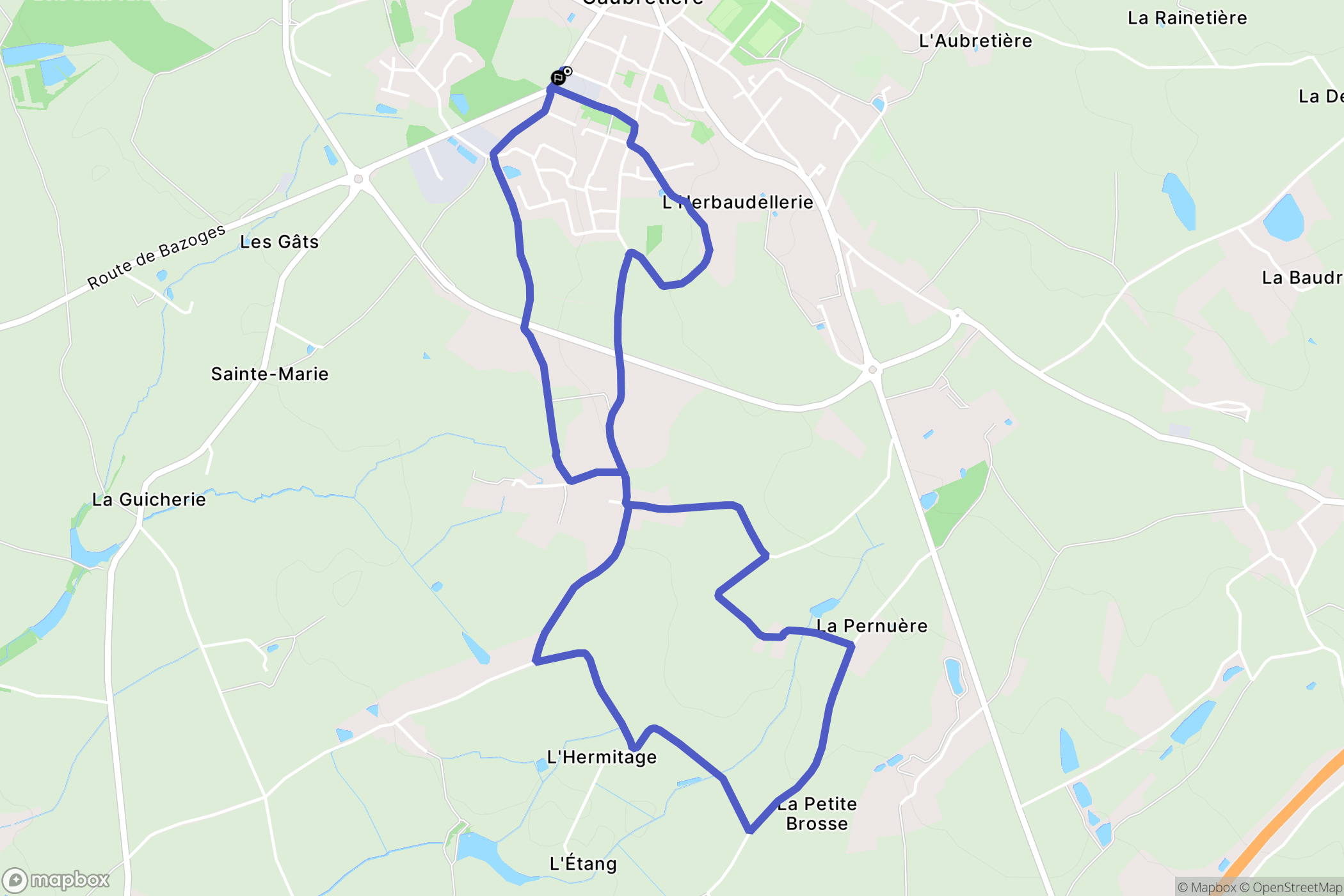 La Gaubretière : carte du parcours de randonnée - France