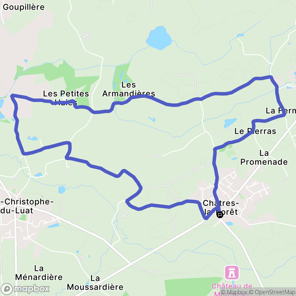 Évron : carte du parcours de randonnée - France