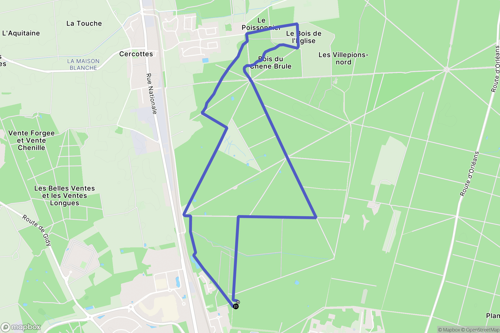 Saran : carte du parcours de randonnée - France