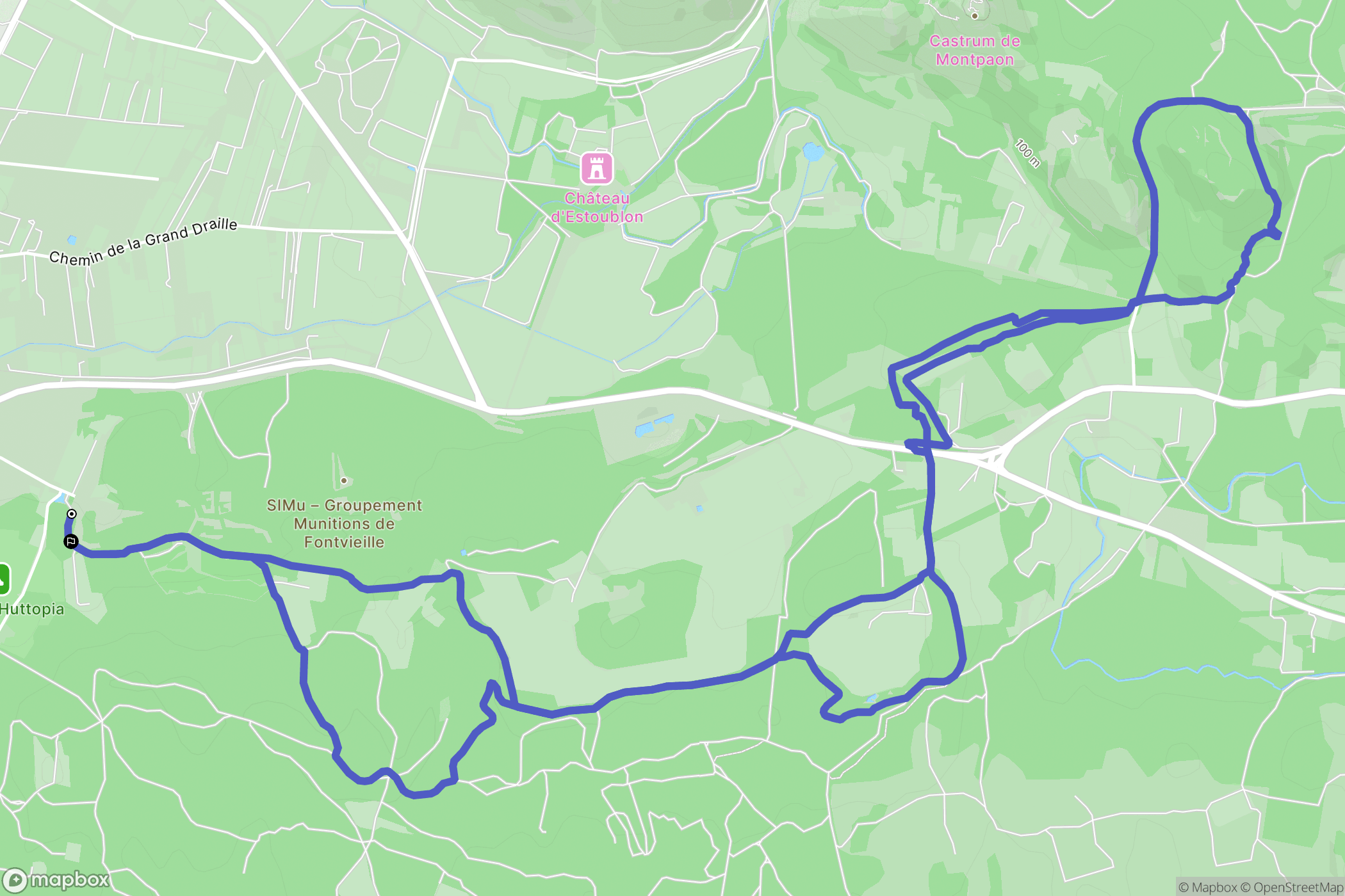 Fontvieille : carte du parcours de randonnée - France
