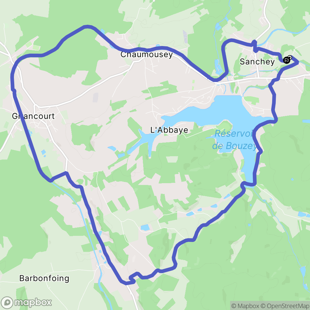 Sanchey : carte du parcours de randonnée - France