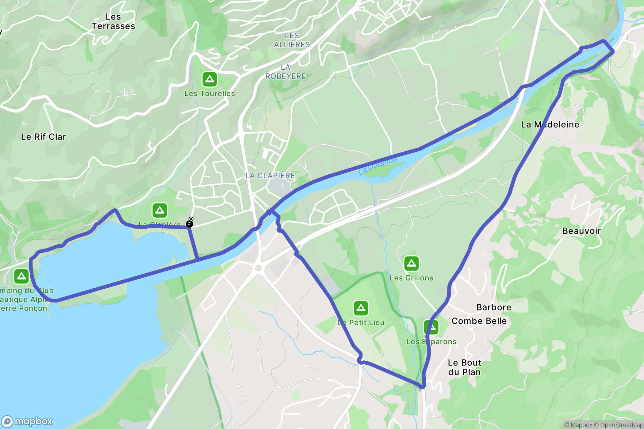 Embrun : carte du parcours de randonnée - France
