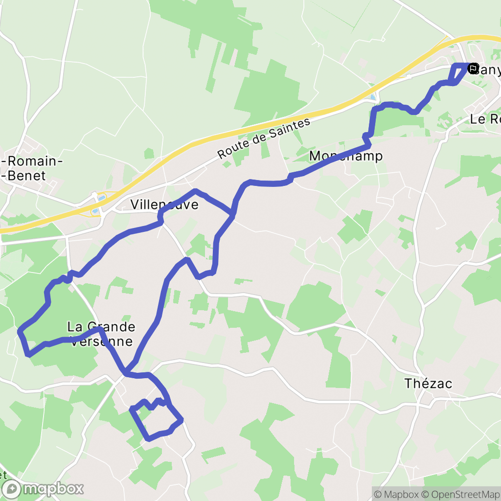 Pisany : carte du parcours de randonnée - France