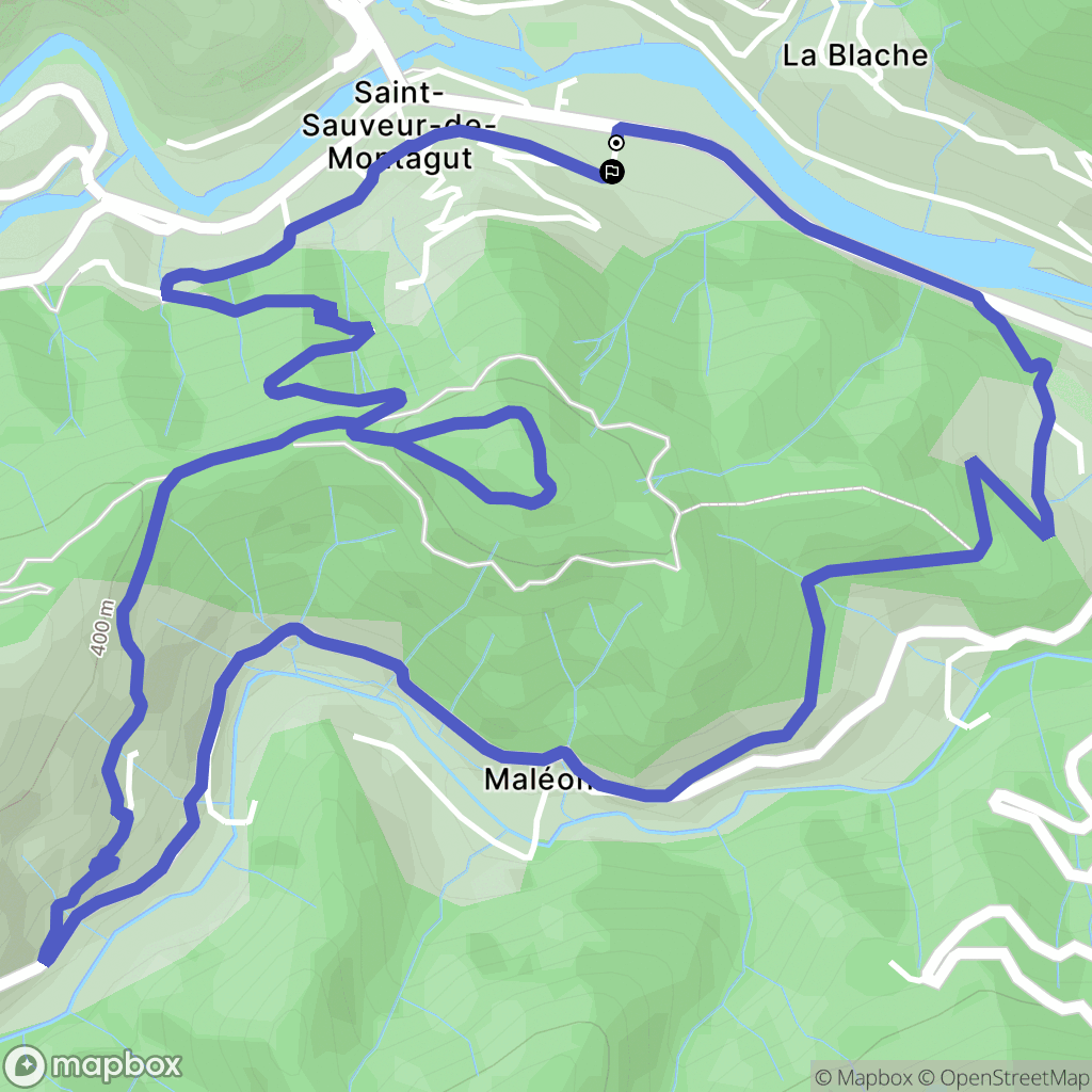 Saint-Sauveur-de-Montagut : carte du parcours de randonnée - France
