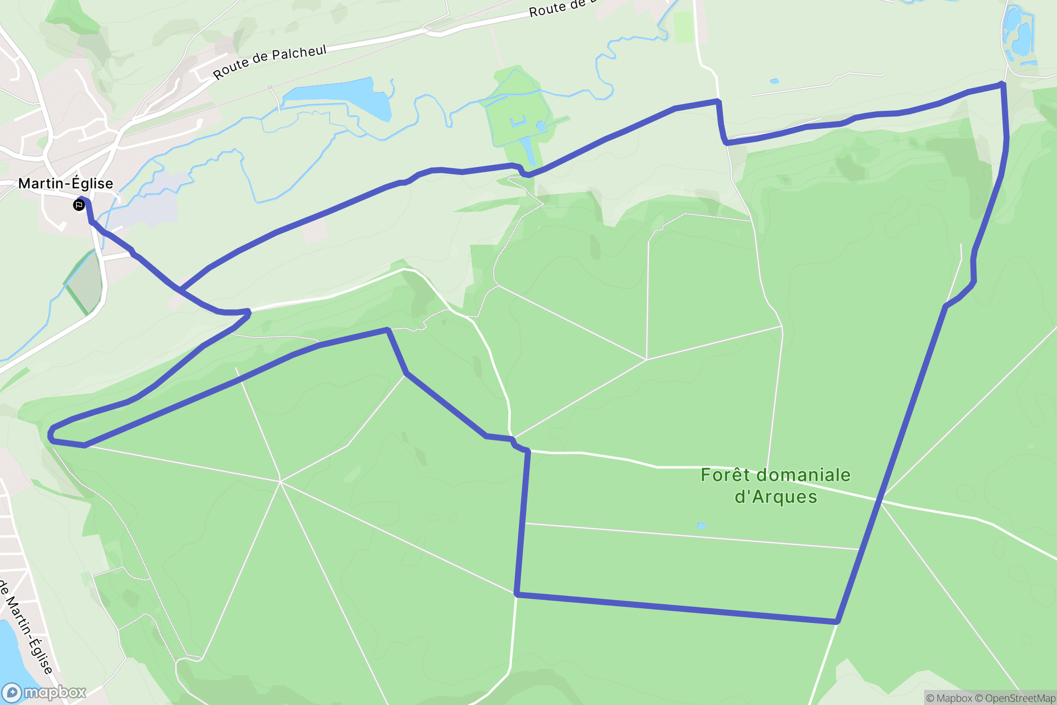 Martin-Église : carte du parcours de randonnée - France