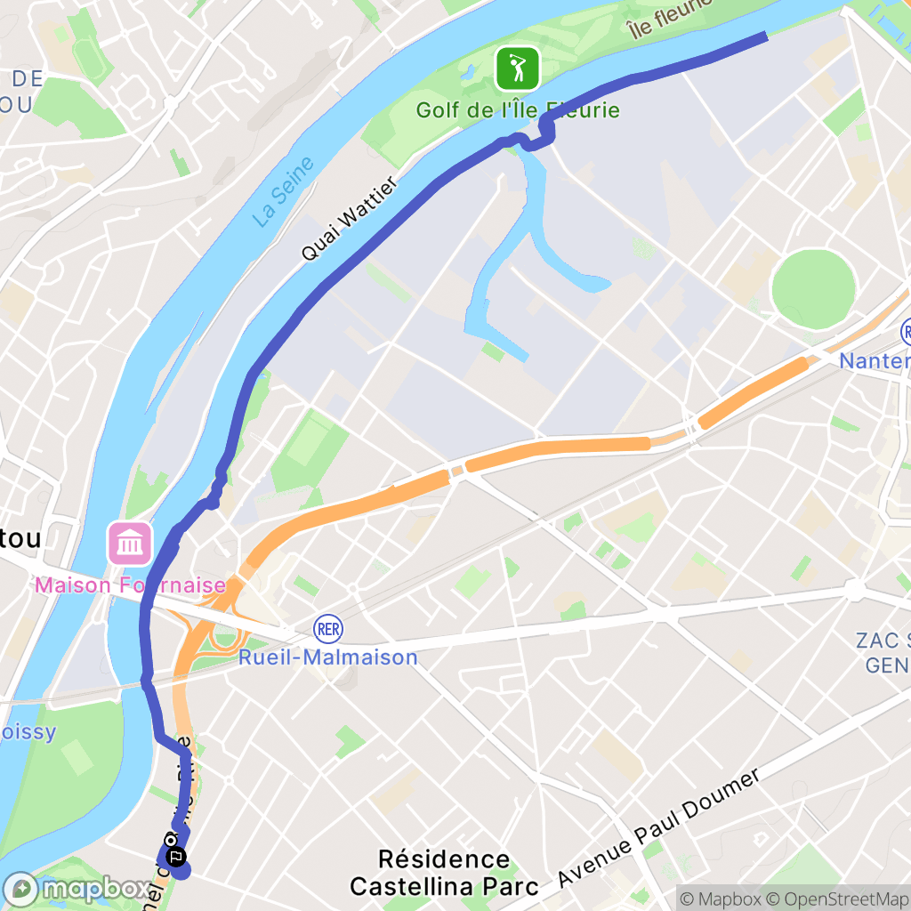 Rueil-Malmaison : carte du parcours de randonnée - France