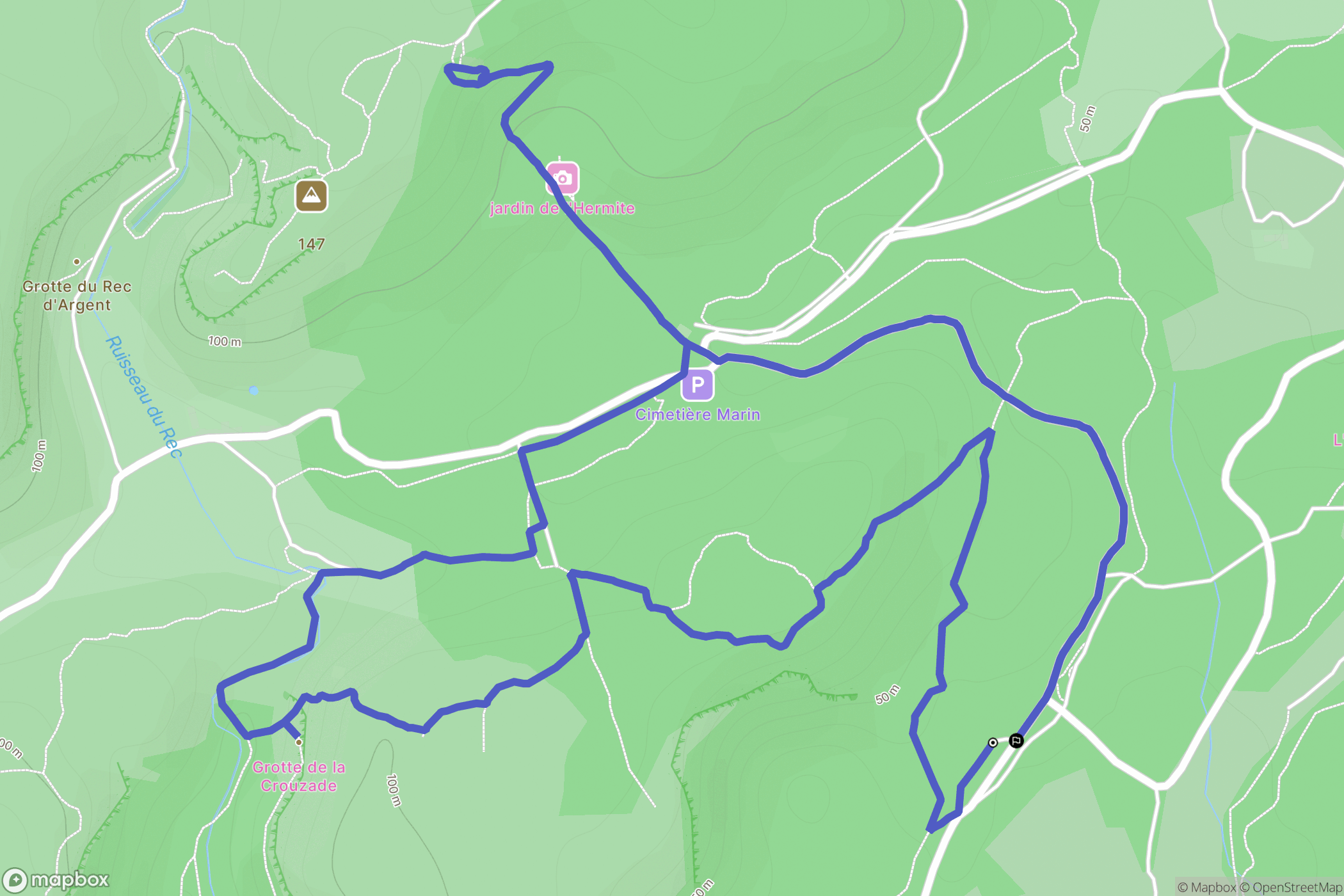 Gruissan : carte du parcours de randonnée - France