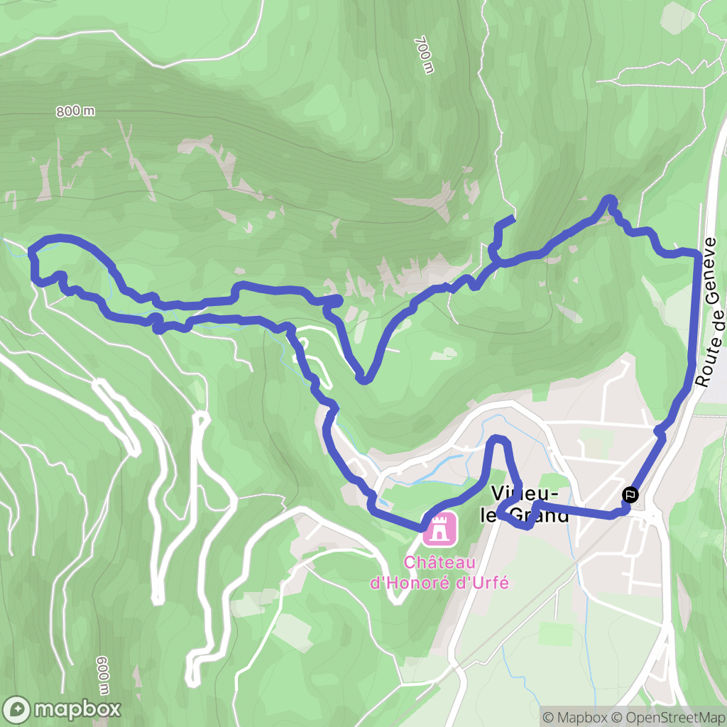 Virieu-le-Grand : carte du parcours de randonnée - France