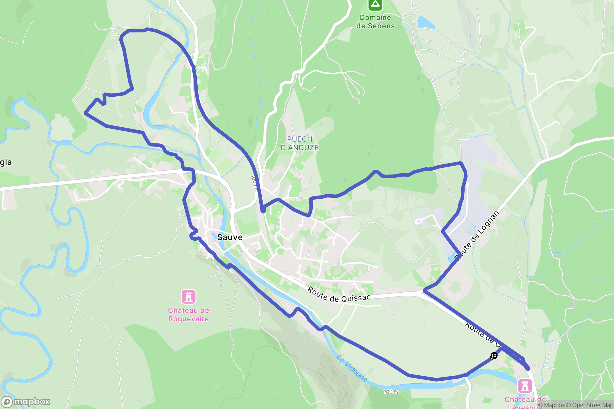 Sauve : carte du parcours de randonnée - France