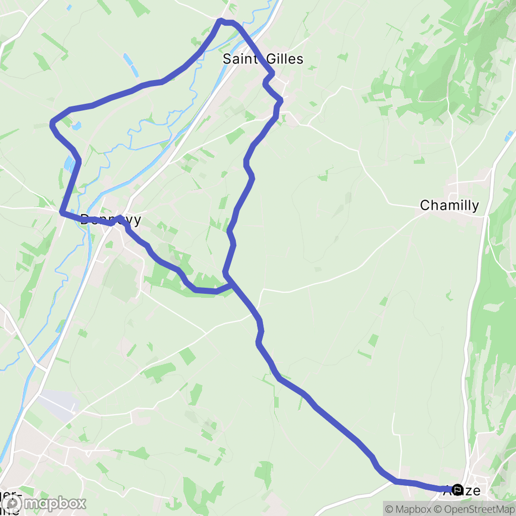 Aluze : carte du parcours de randonnée - France