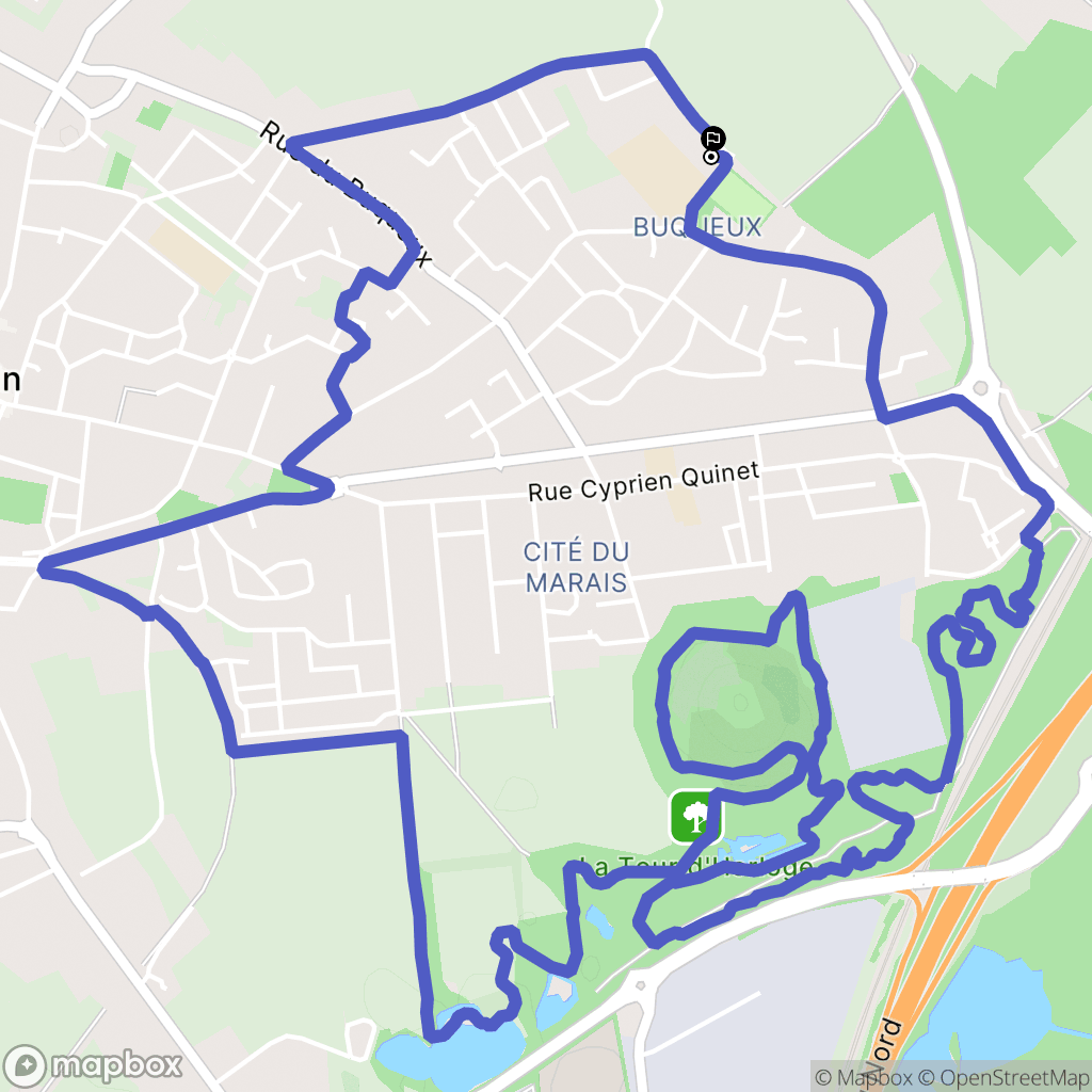 Carvin : carte du parcours de randonnée - France