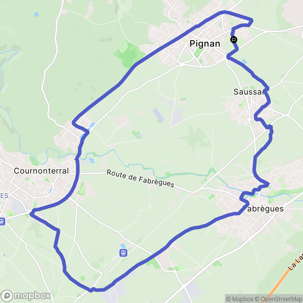 Pignan : carte du parcours de randonnée - France