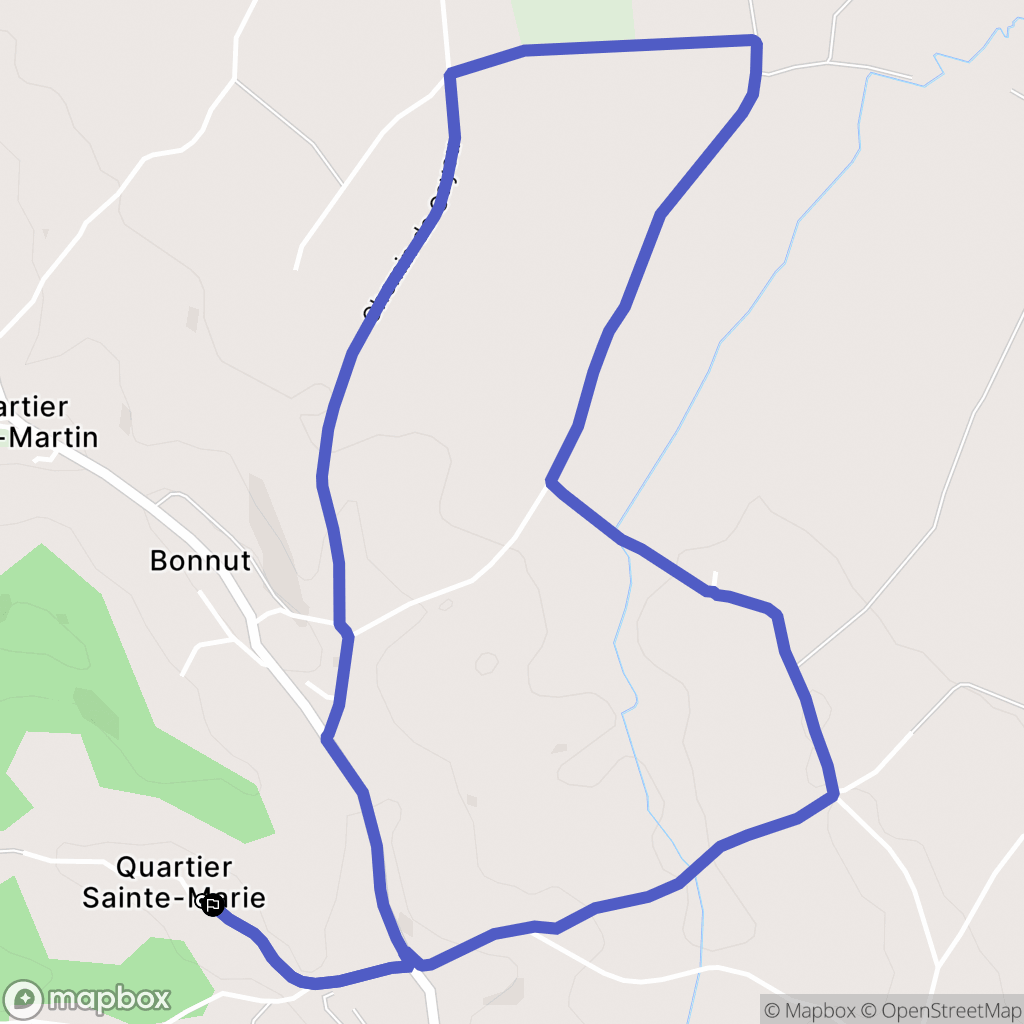 Bonnut : carte du parcours de randonnée - France