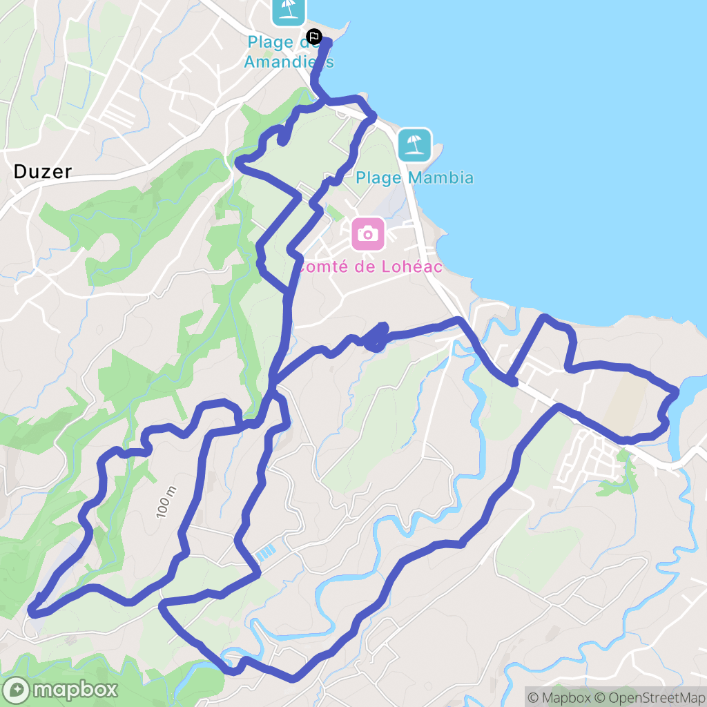 Sainte-Rose : carte du parcours de randonnée - France