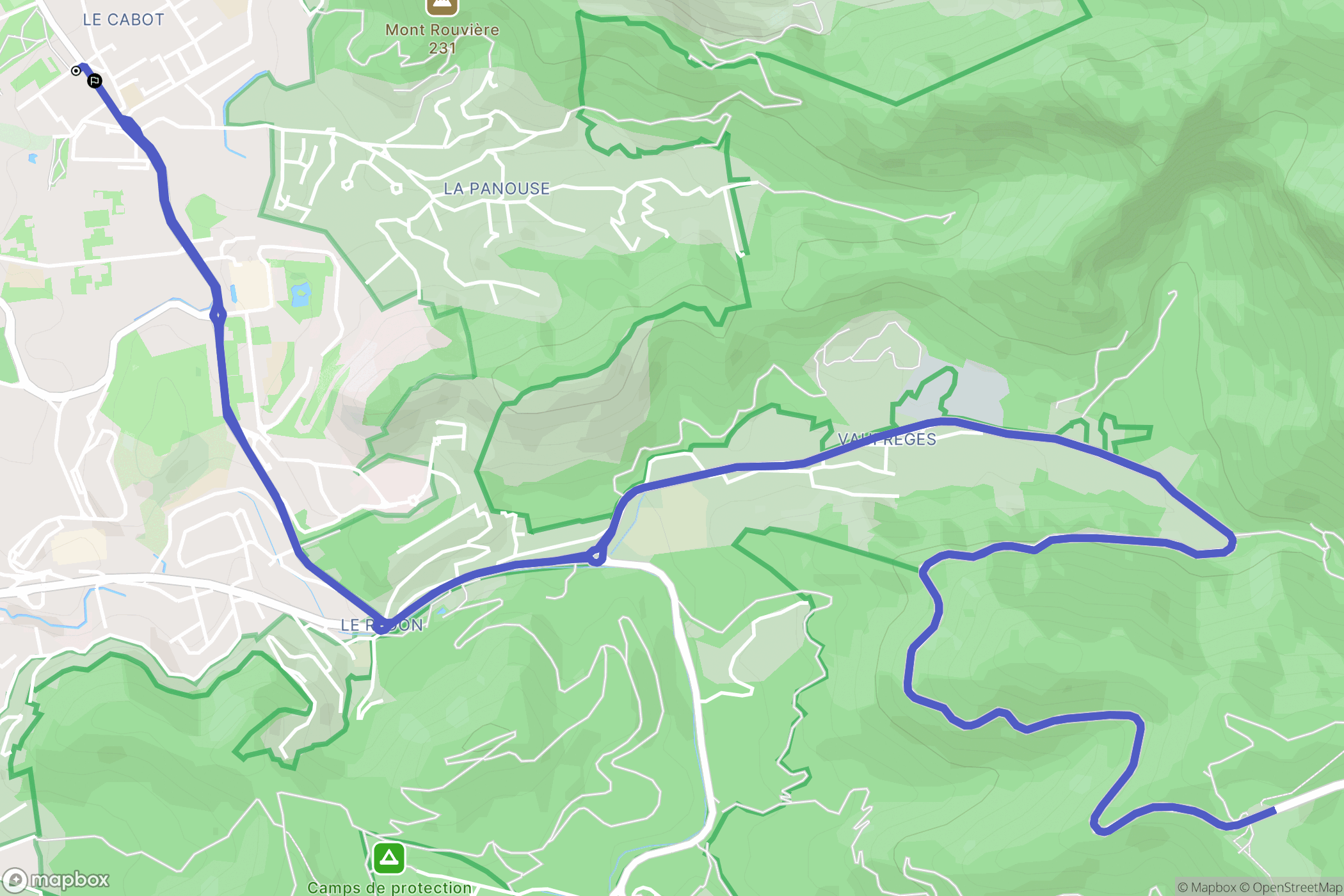 Marseille : carte du parcours de randonnée - France