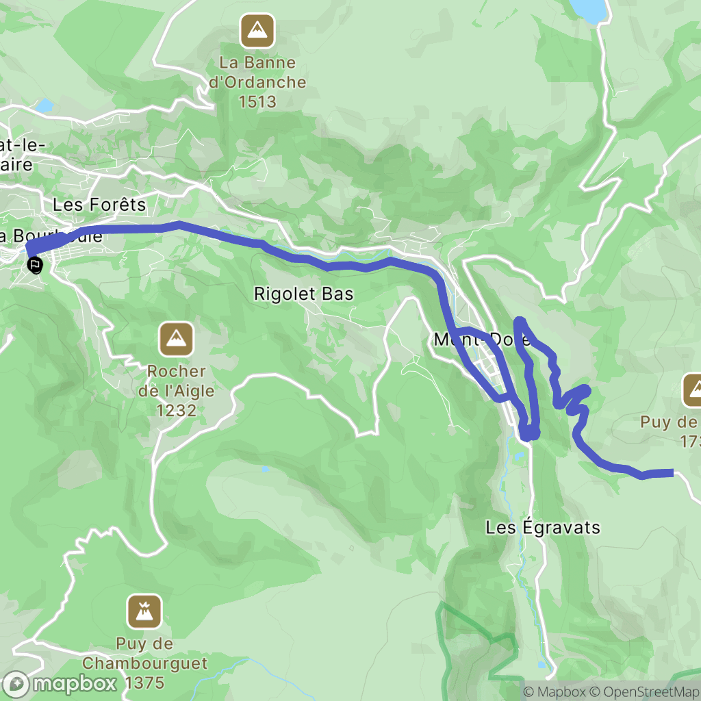 La Bourboule : carte du parcours de randonnée - France
