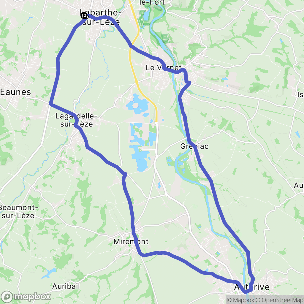 Labarthe-sur-Lèze : carte du parcours de randonnée - France