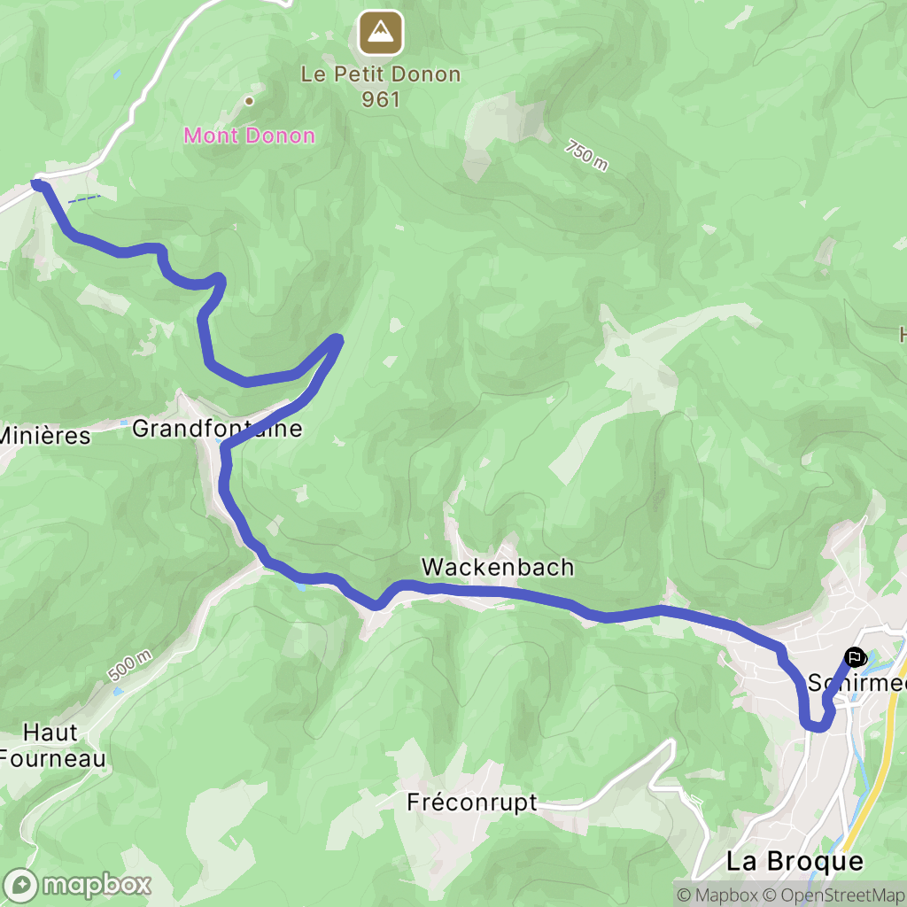 Schirmeck : carte du parcours de randonnée - France