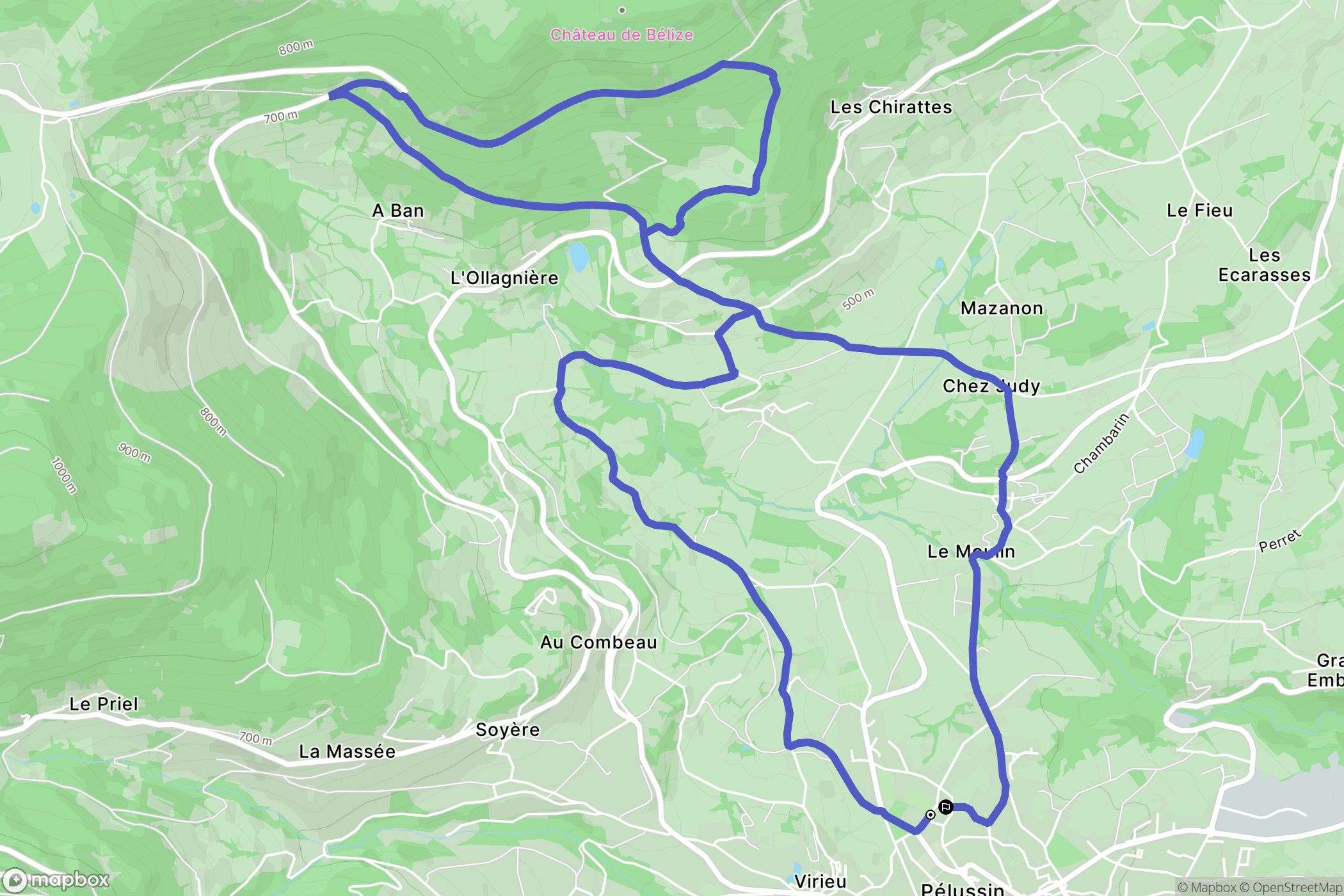 Pélussin : carte du parcours de randonnée - France