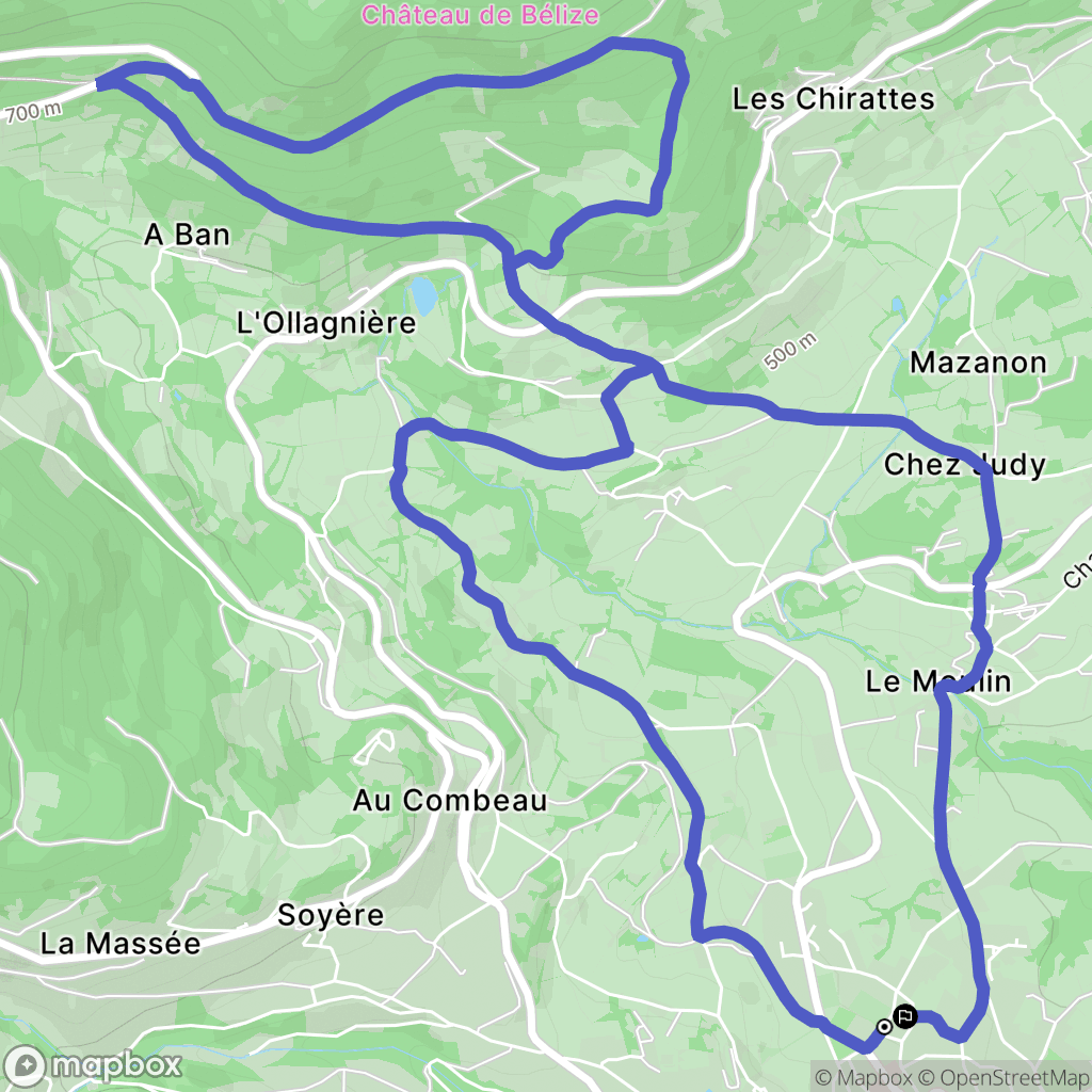 Pélussin : carte du parcours de randonnée - France