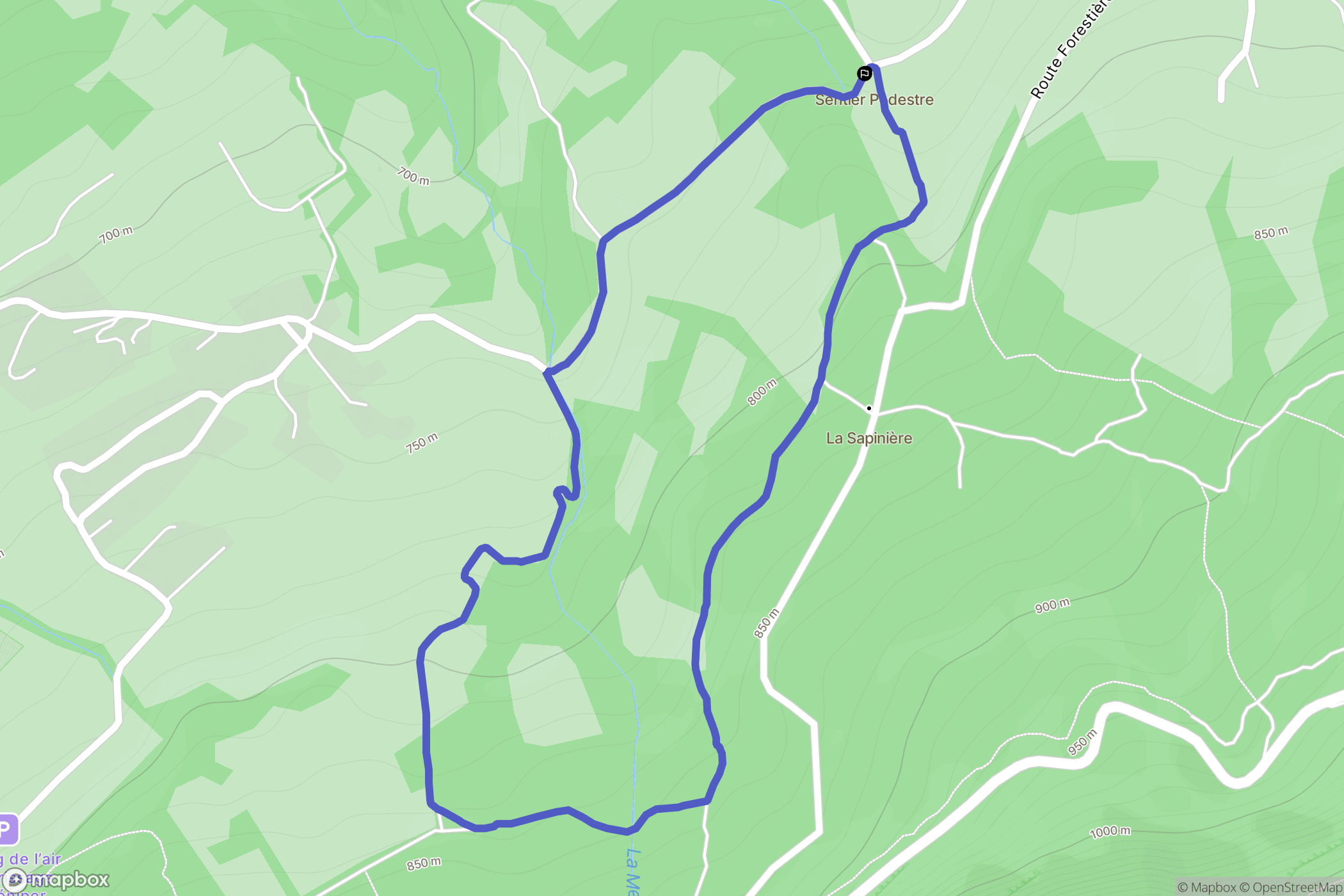 Montcel : carte du parcours de randonnée - France