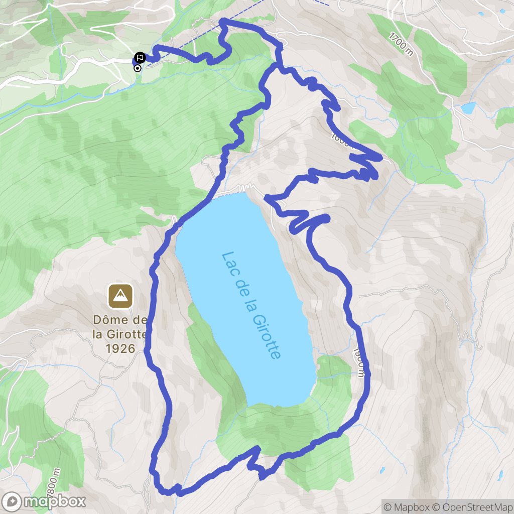 Hauteluce : carte du parcours de randonnée - France
