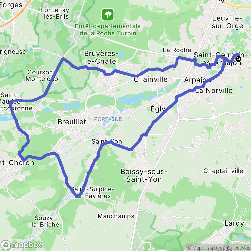 Saint-Germain-lès-Arpajon : carte du parcours de randonnée - France