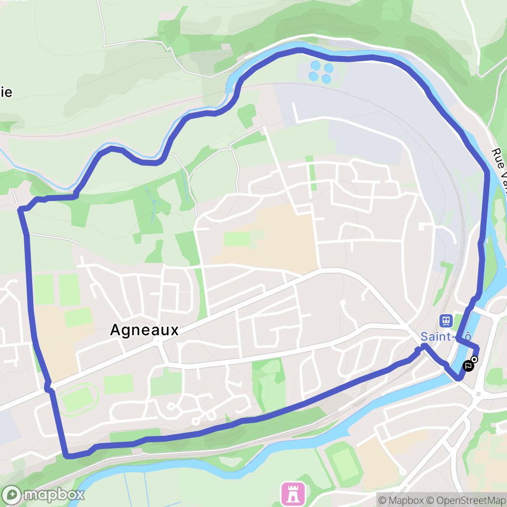 Saint-Lô : carte du parcours de randonnée - France