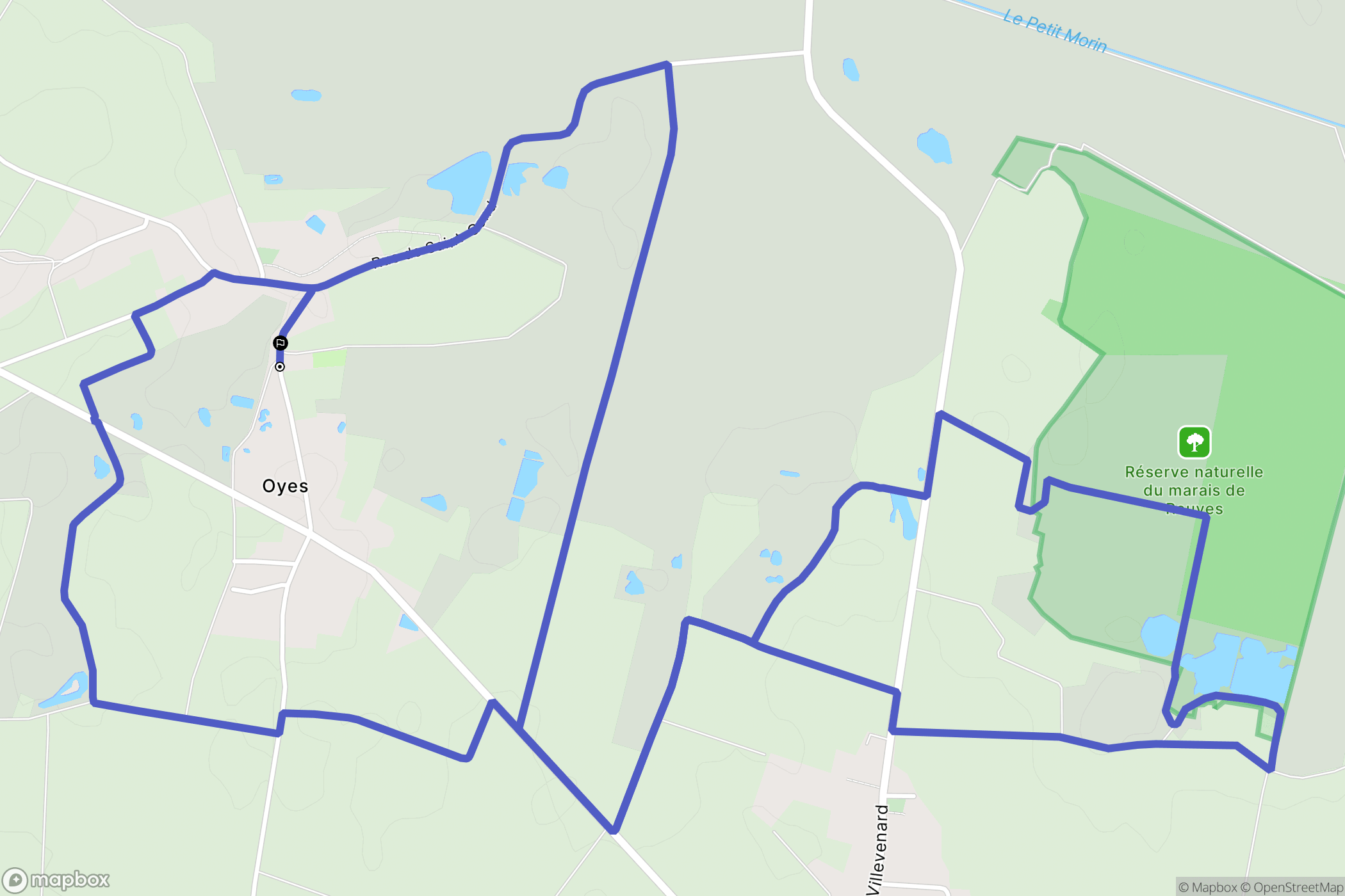 Oyes : carte du parcours de randonnée - France