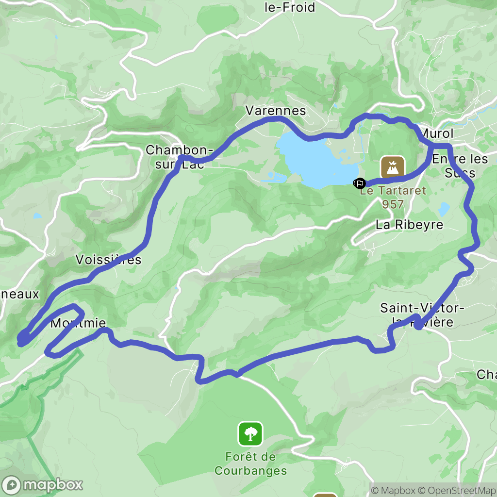 Murol : carte du parcours de randonnée - France