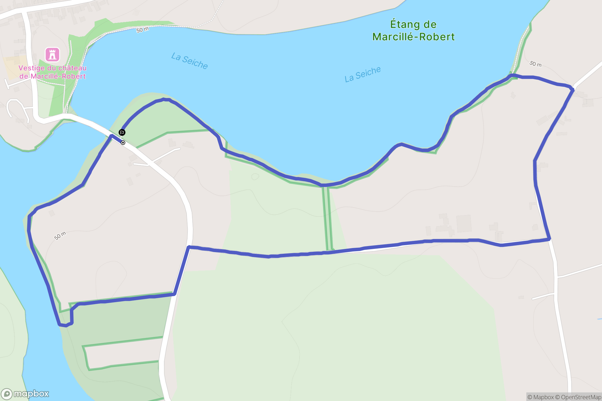 Marcillé-Robert : carte du parcours de randonnée - France