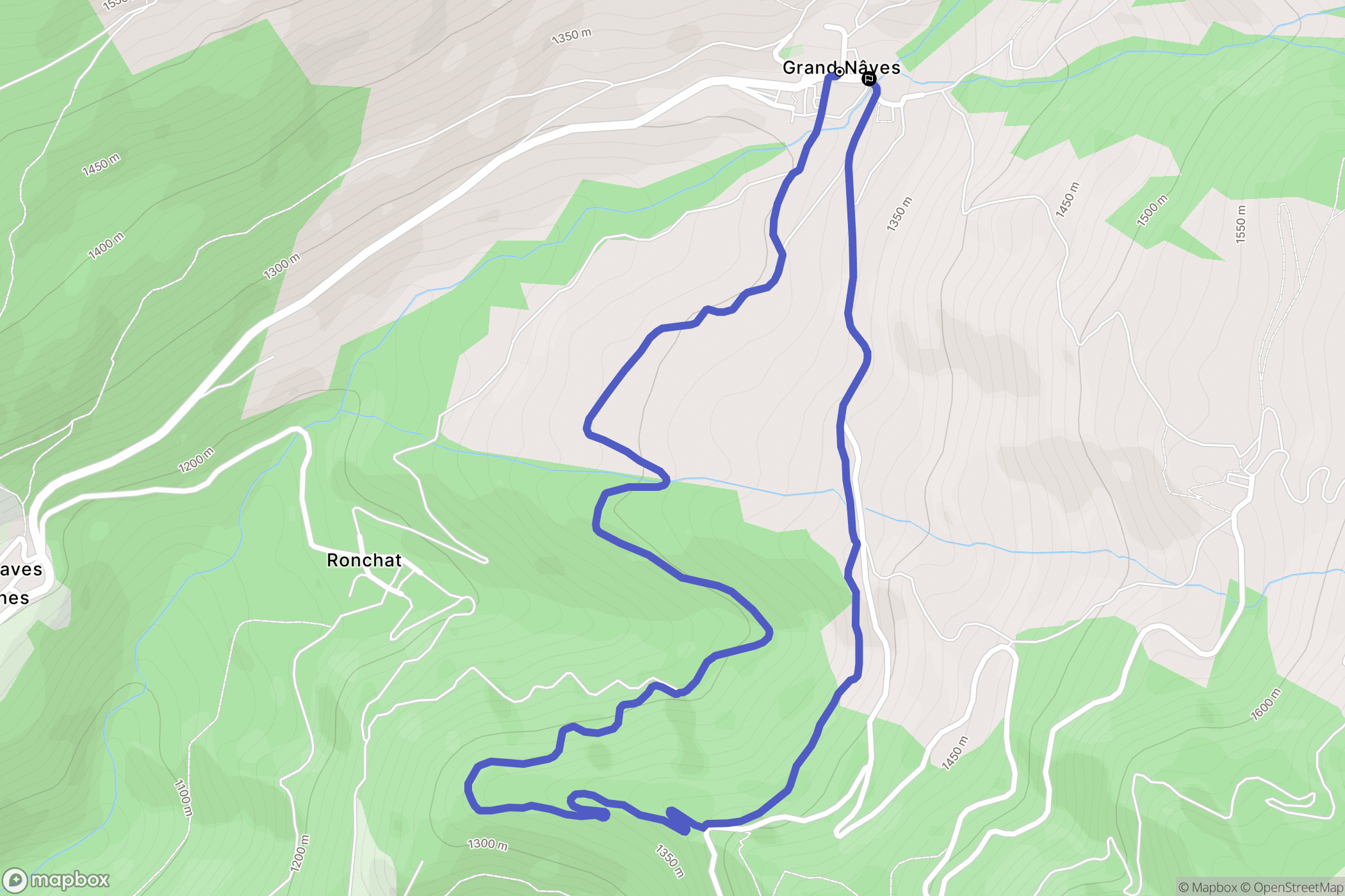 La Léchère : carte du parcours de randonnée - France
