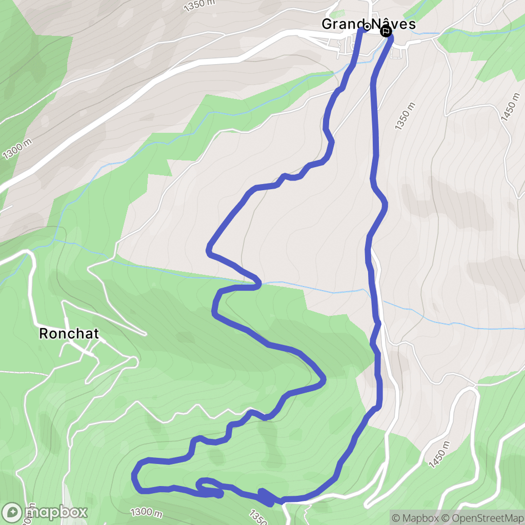 La Léchère : carte du parcours de randonnée - France