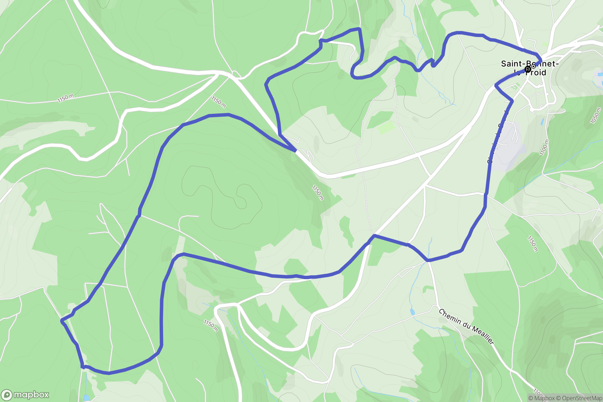 Saint-Bonnet-le-Froid : carte du parcours de randonnée - France