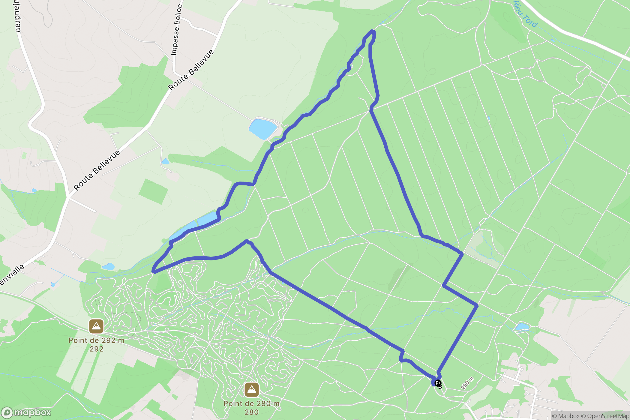 Pujaudran : carte du parcours de randonnée - France