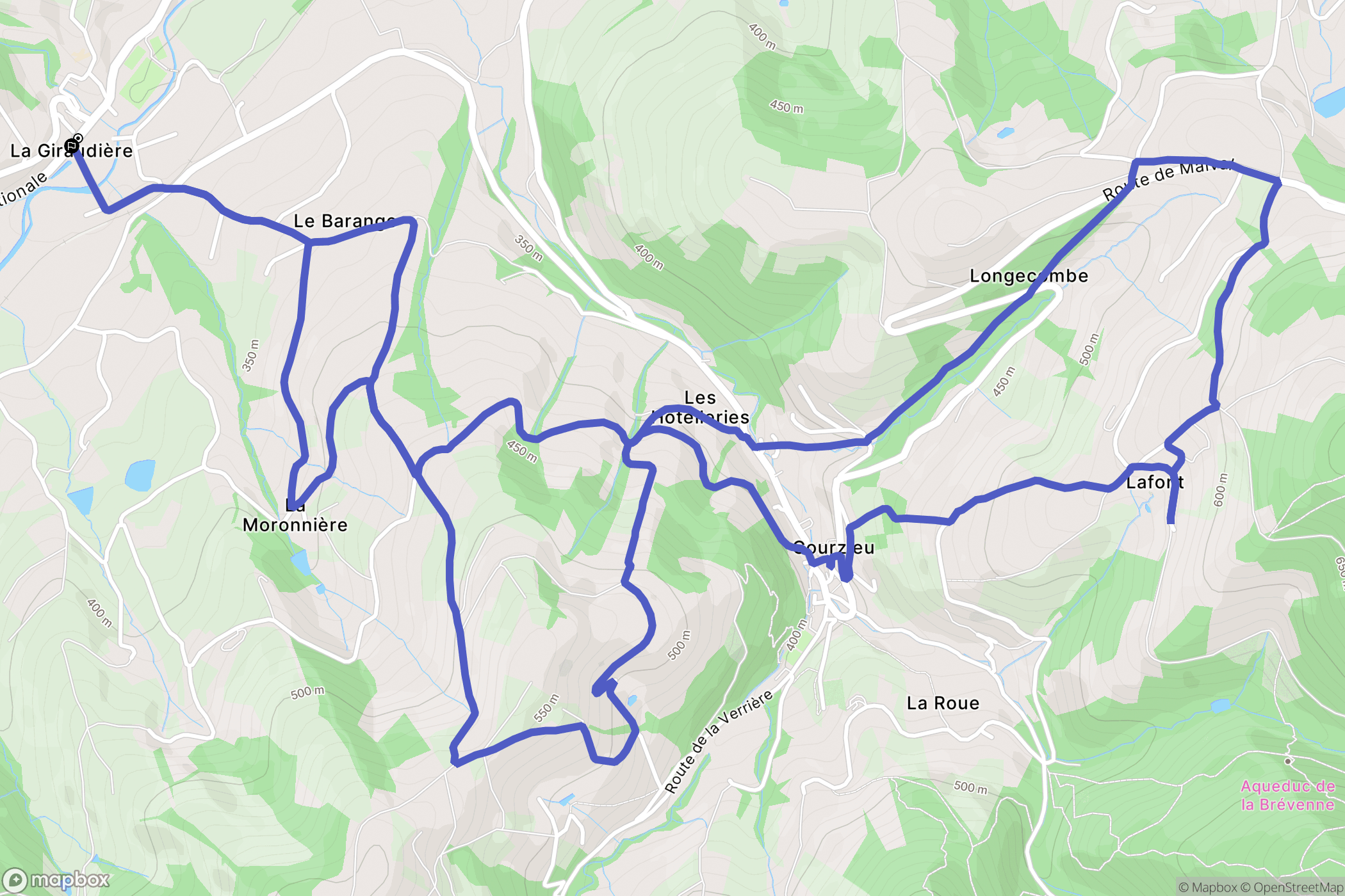 Brussieu : carte du parcours de randonnée - France