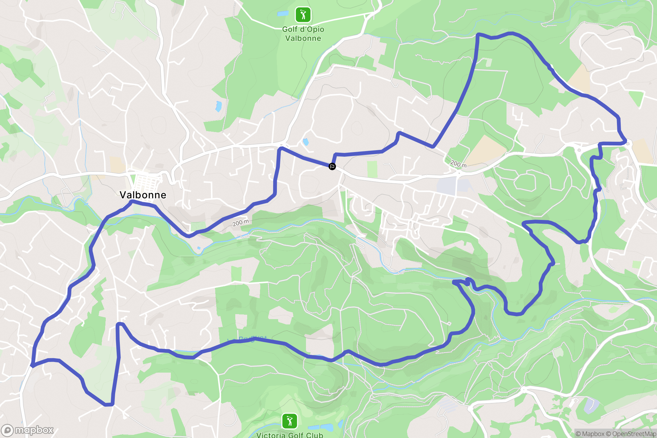 Valbonne : carte du parcours de randonnée - France