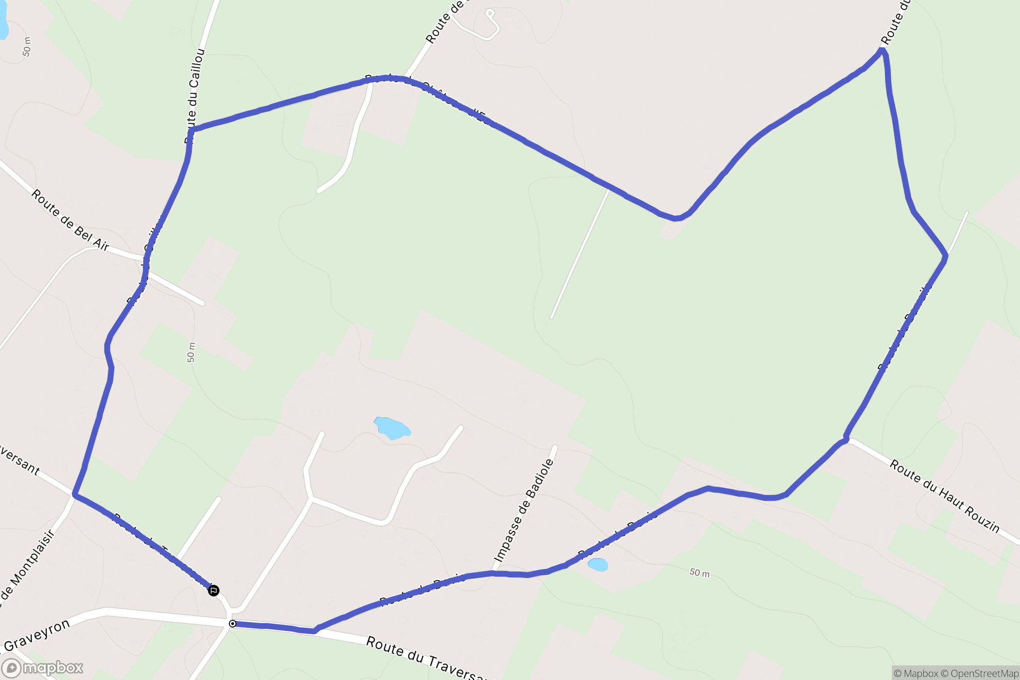 Sainte-Bazeille : carte du parcours de randonnée - France