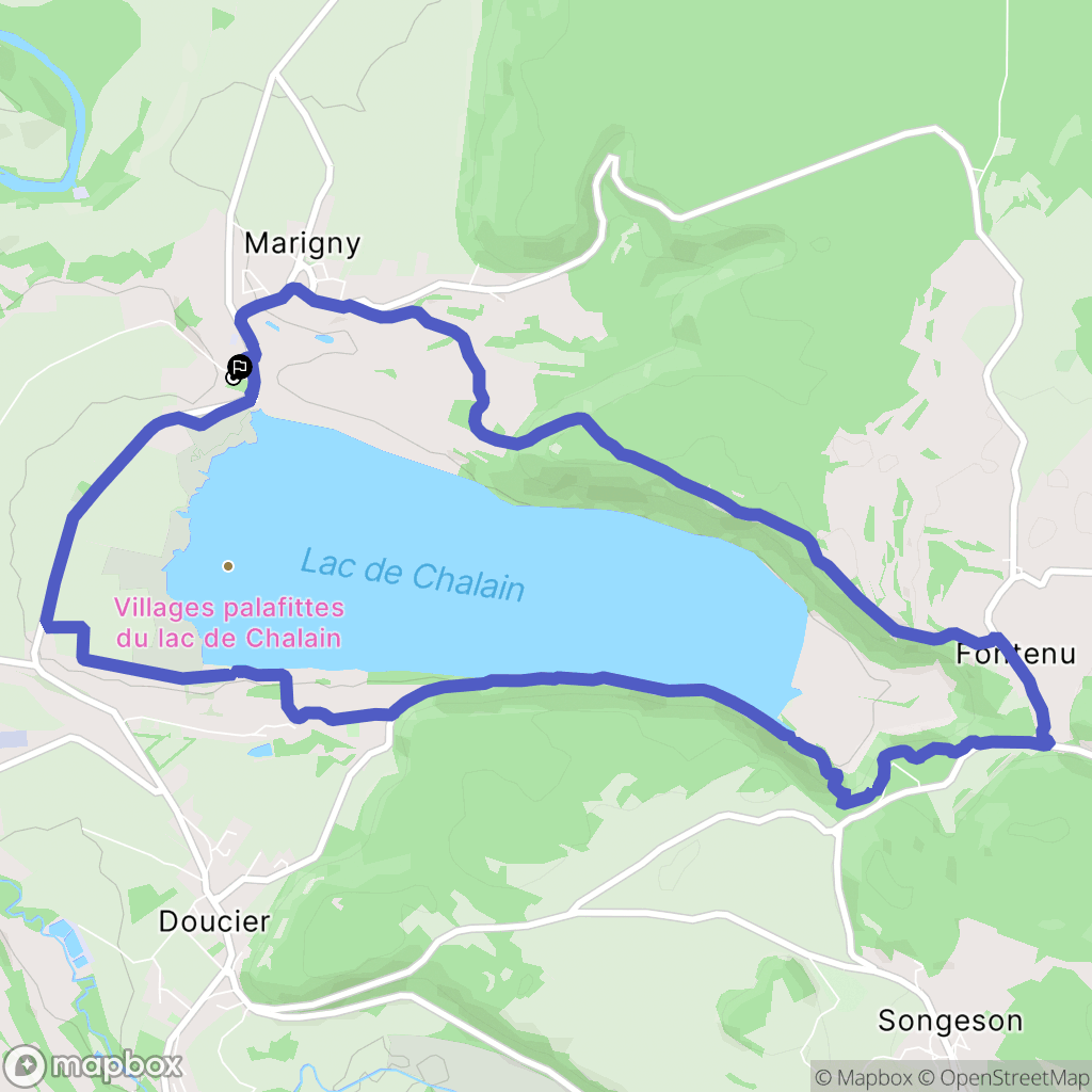 Marigny : carte du parcours de randonnée - France