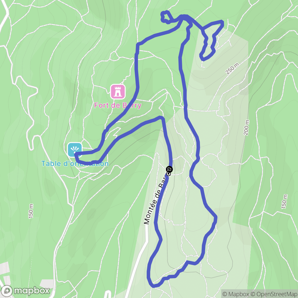 Bollène : carte du parcours de randonnée - France