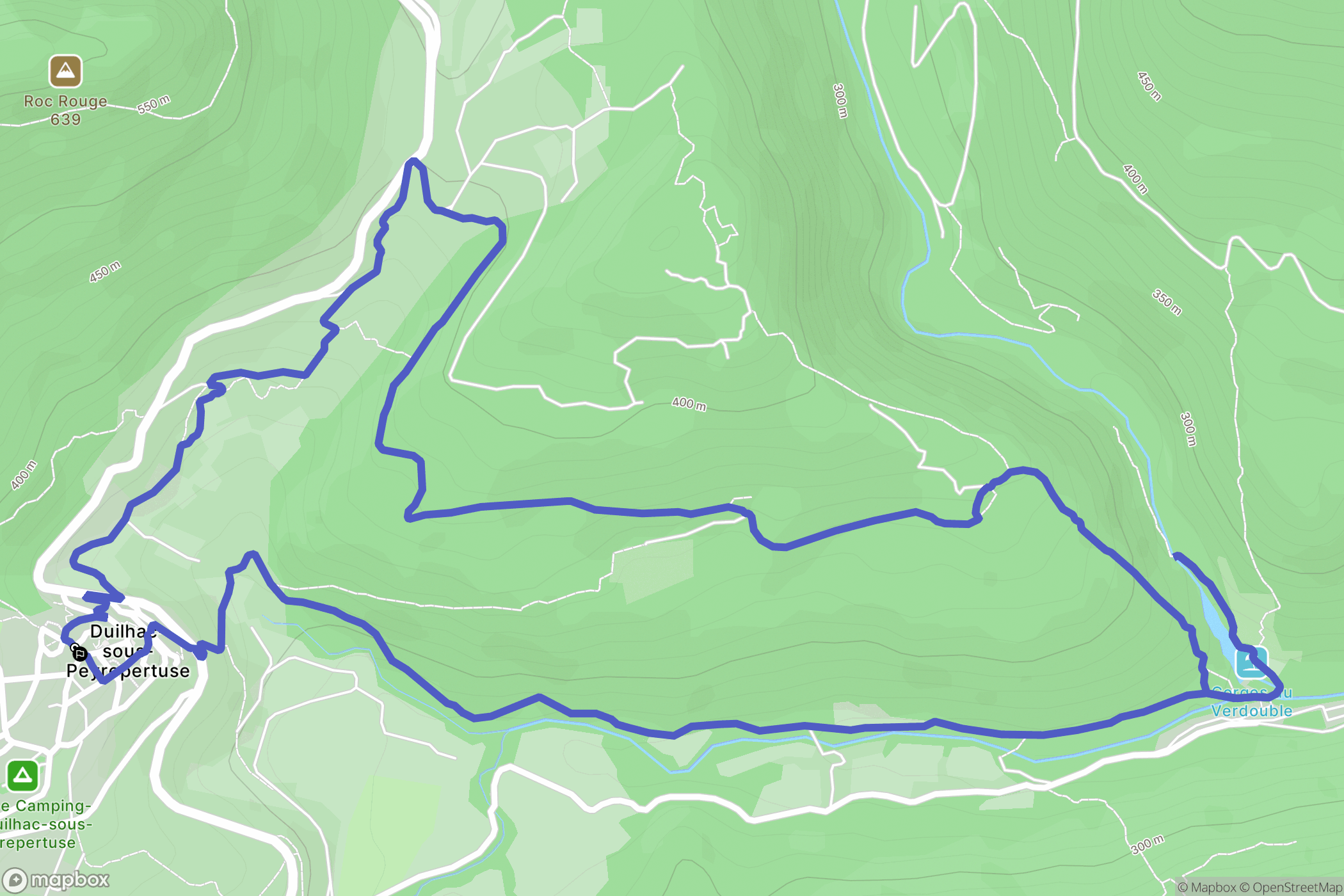 Duilhac-sous-Peyrepertuse : carte du parcours de randonnée - France