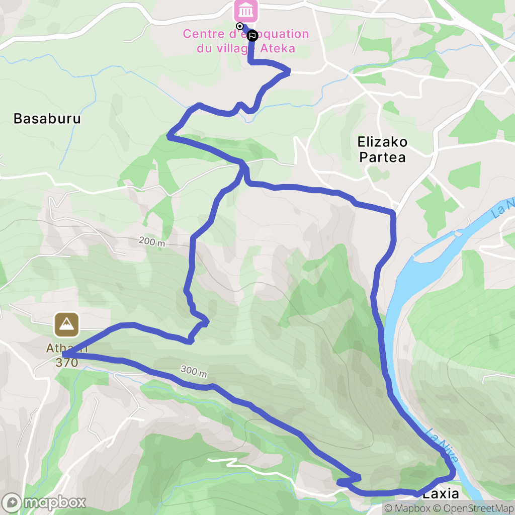 Itxassou : carte du parcours de randonnée - France
