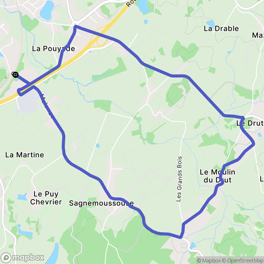 La Souterraine : carte du parcours de randonnée - France